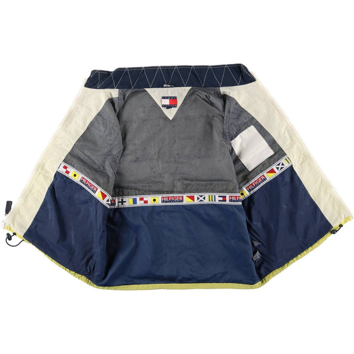 Vintage 90'S Tommy Hilfiger nylon vest, size L, men's Nylon ivory Vintage Second Hand