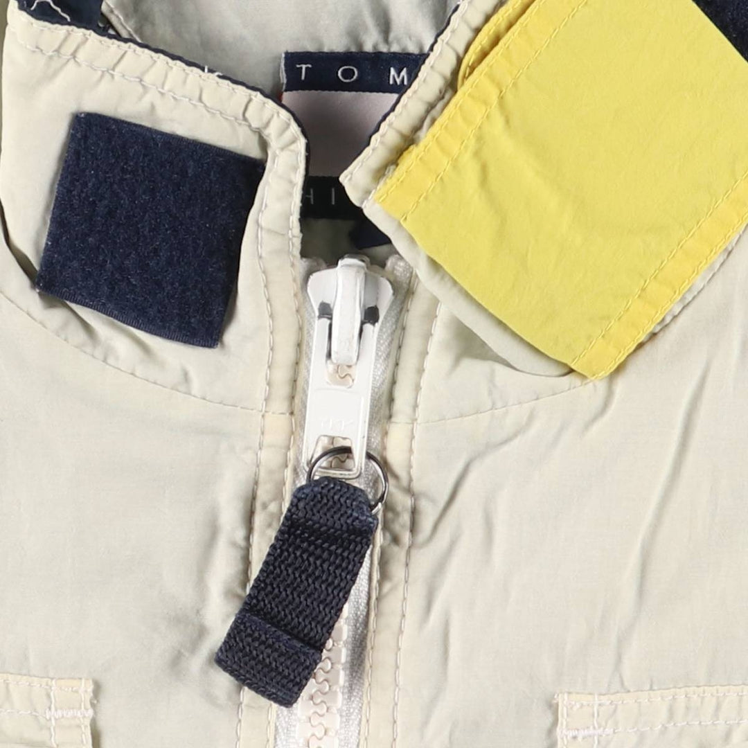 Vintage 90'S Tommy Hilfiger nylon vest, size L, men's Nylon ivory Vintage Second Hand