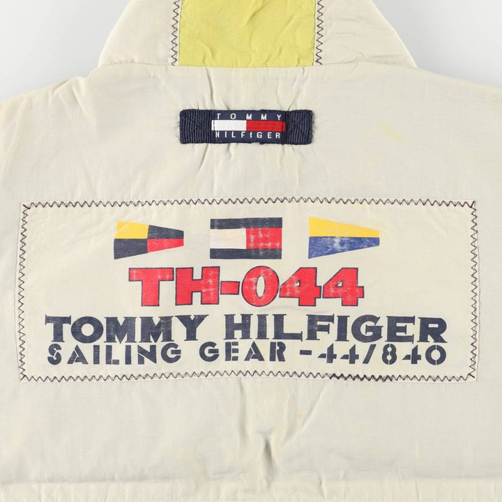 Vintage 90'S Tommy Hilfiger nylon vest, size L, men's Nylon ivory Vintage Second Hand