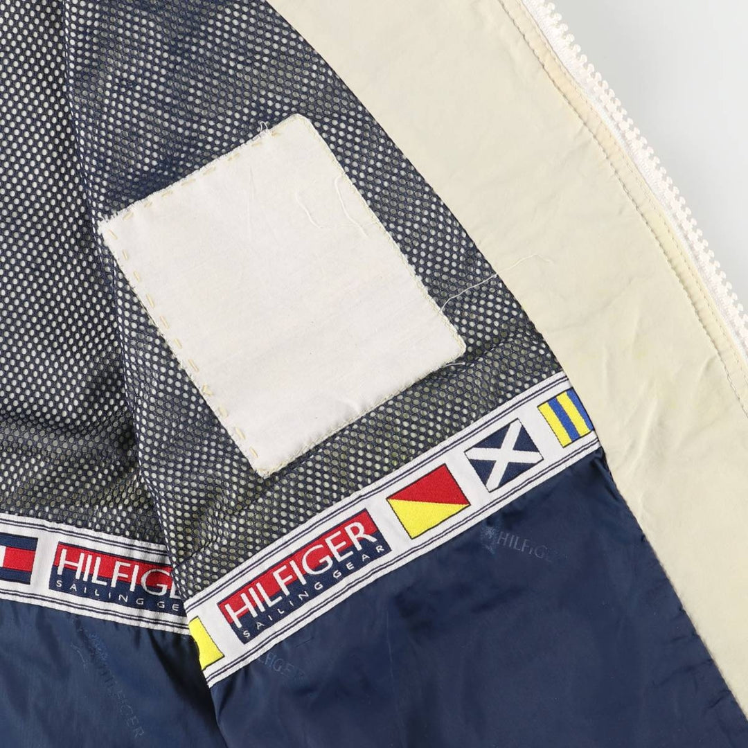 Vintage 90'S Tommy Hilfiger nylon vest, size L, men's Nylon ivory Vintage Second Hand