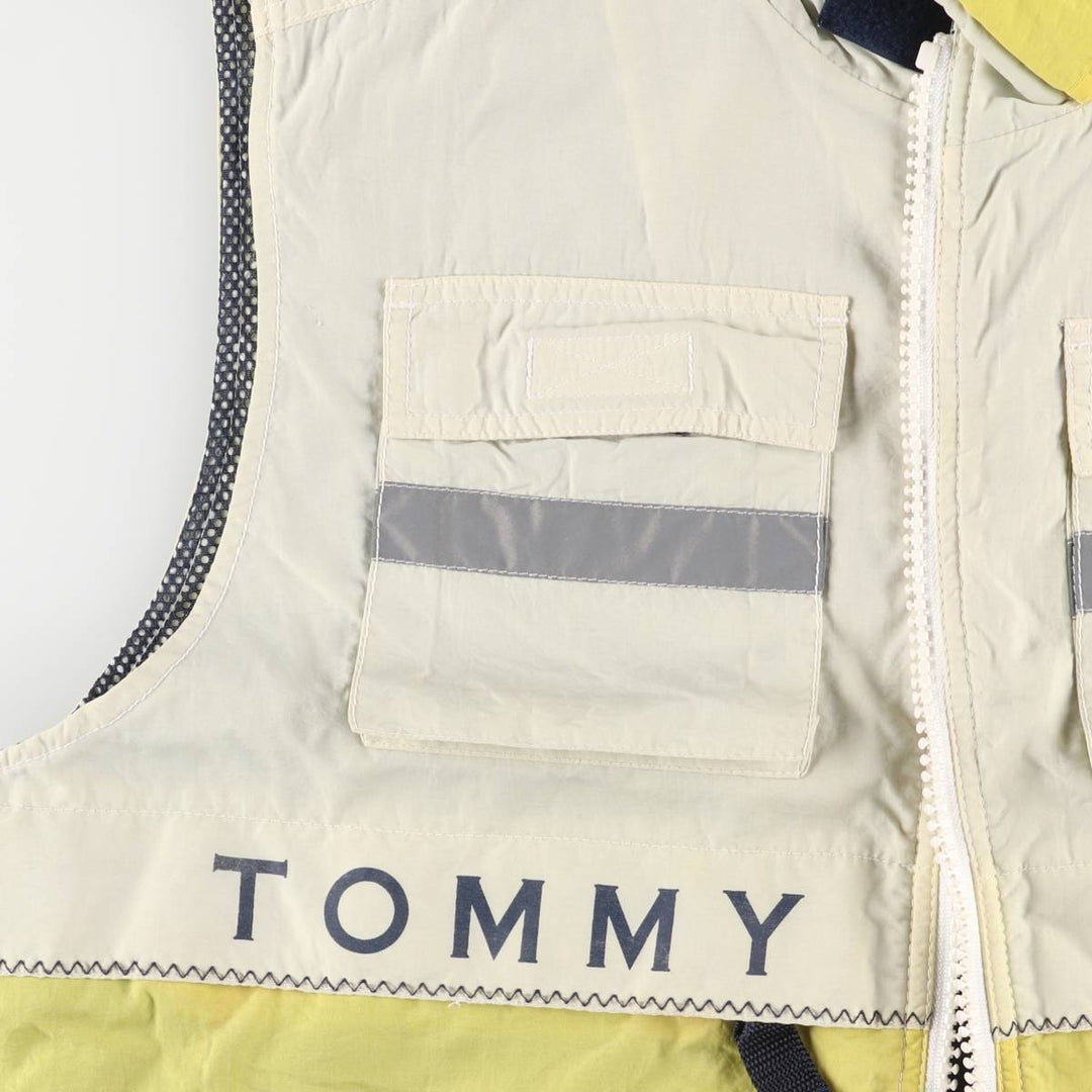Vintage 90'S Tommy Hilfiger nylon vest, size L, men's Nylon ivory Vintage Second Hand