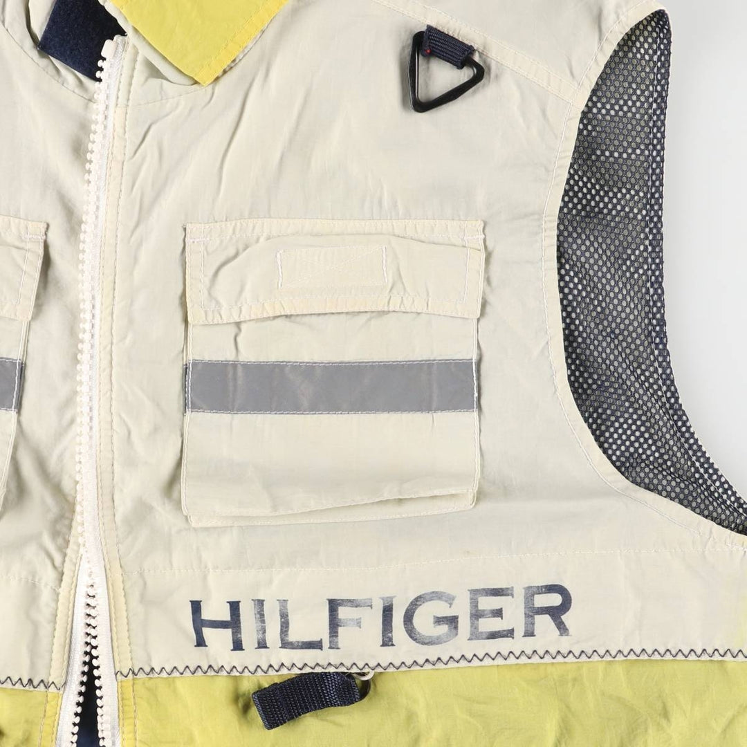 Vintage 90'S Tommy Hilfiger nylon vest, size L, men's Nylon ivory Vintage Second Hand