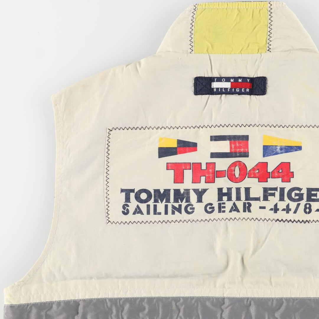 Vintage 90'S Tommy Hilfiger nylon vest, size L, men's Nylon ivory Vintage Second Hand