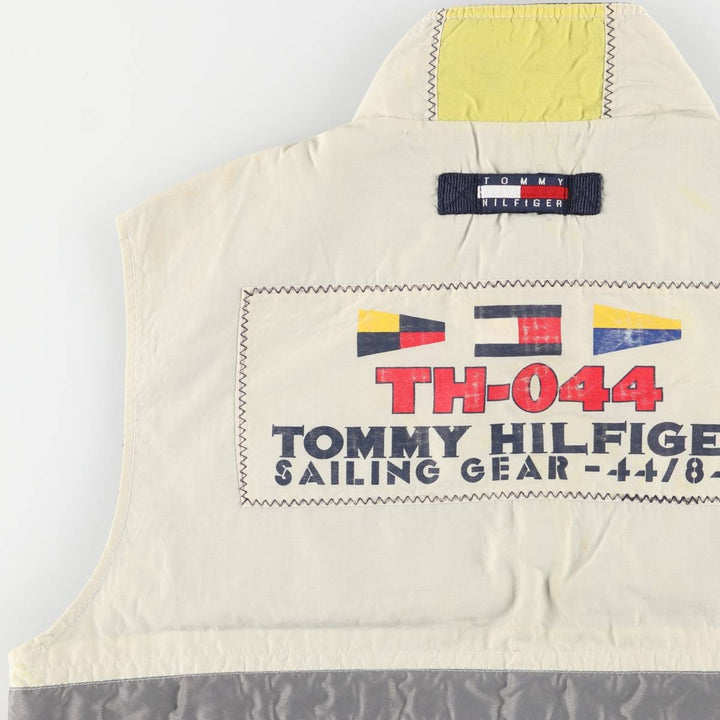 Vintage 90'S Tommy Hilfiger nylon vest, size L, men's Nylon ivory Vintage Second Hand