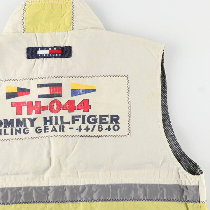 Vintage 90'S Tommy Hilfiger nylon vest, size L, men's Nylon ivory Vintage Second Hand
