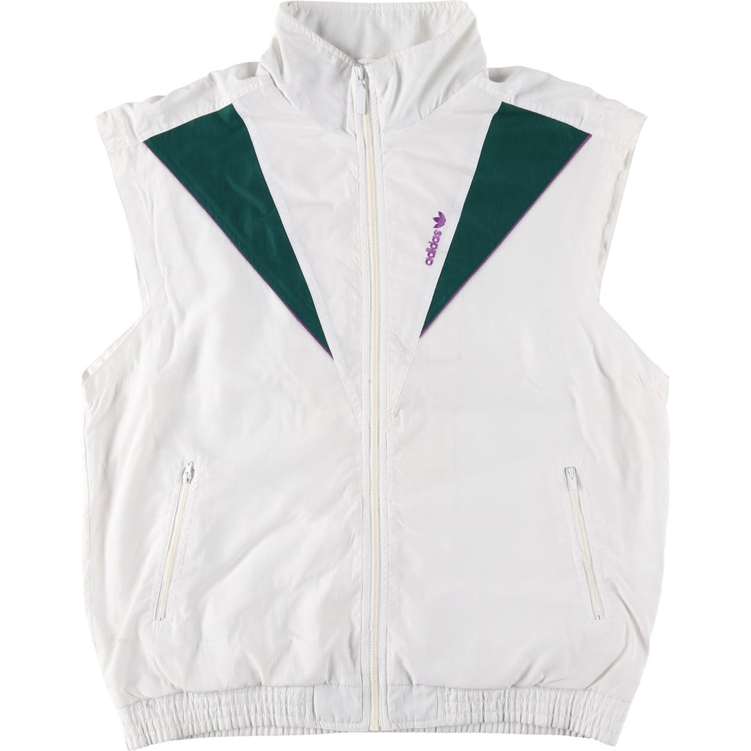 Vintage 80s-90'S Adidas warm-up vest, men's size L polyester white type Vintage Second Hand