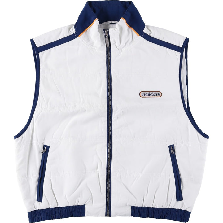 Vintage 90'S adidas padded vest, size L, men's polyester white type Vintage Second Hand