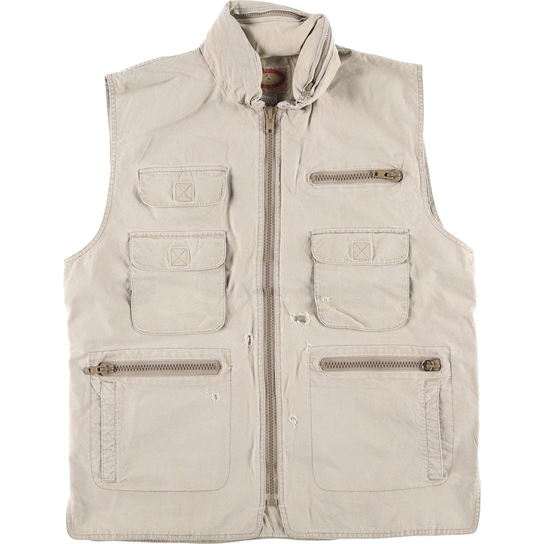 80'S Banana Republic Safari Vest, Men's Size L cotton Beige type Vintage Second Hand