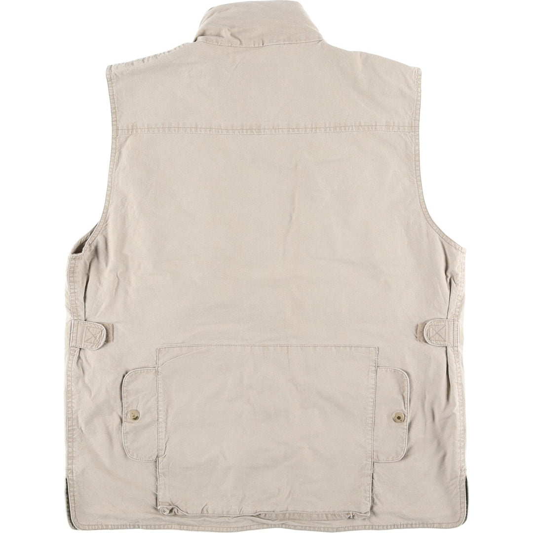 80'S Banana Republic Safari Vest, Men's Size L cotton Beige type Vintage Second Hand