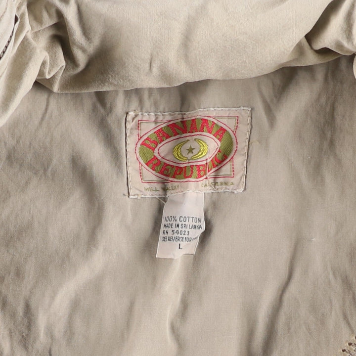 80'S Banana Republic Safari Vest, Men's Size L cotton Beige type Vintage Second Hand