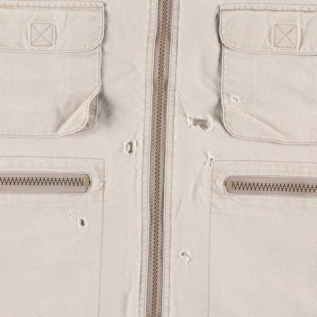 80'S Banana Republic Safari Vest, Men's Size L cotton Beige type Vintage Second Hand