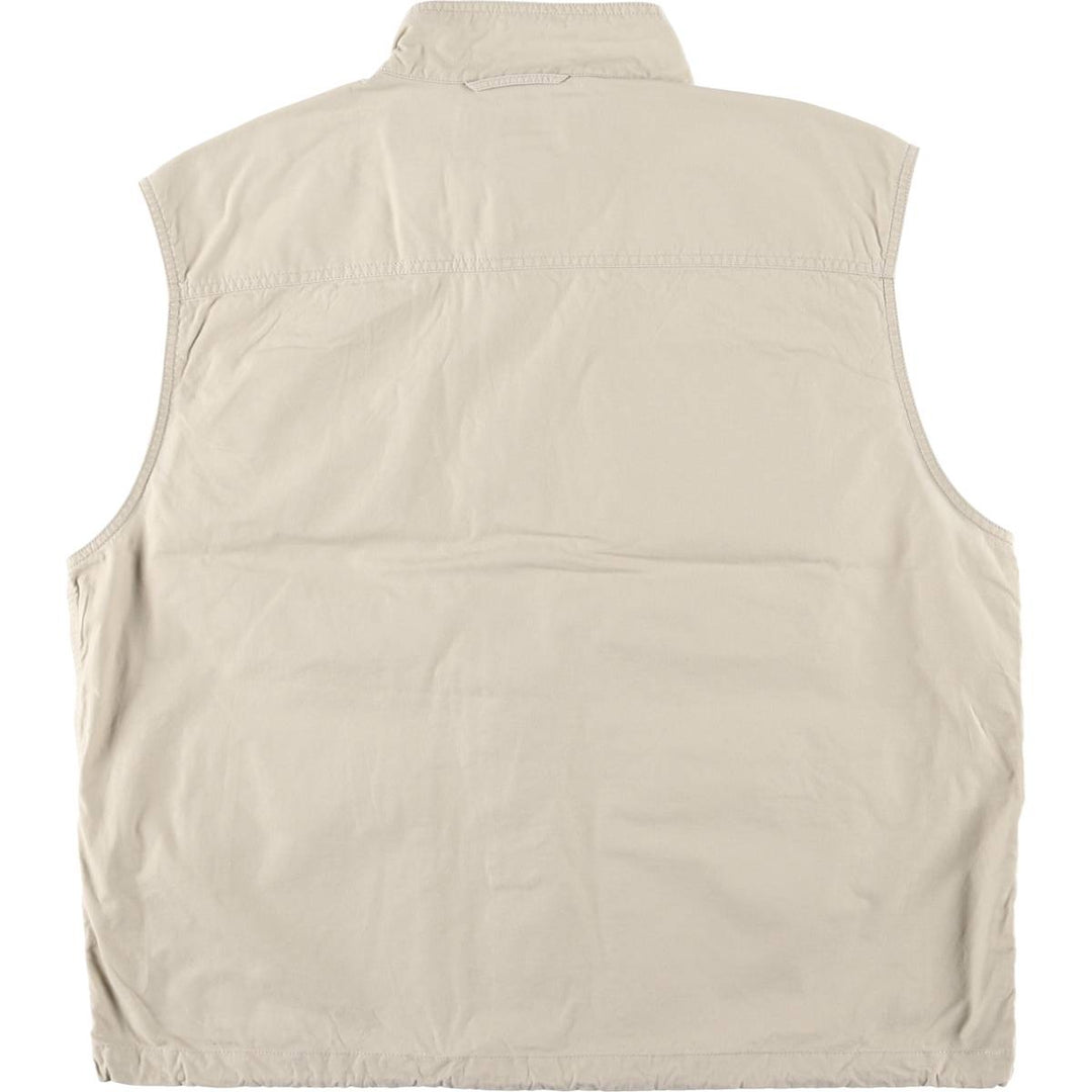 90s-00'S Columbia Fishing Vest Men's XL cotton Khaki type beige Vintage Second Hand