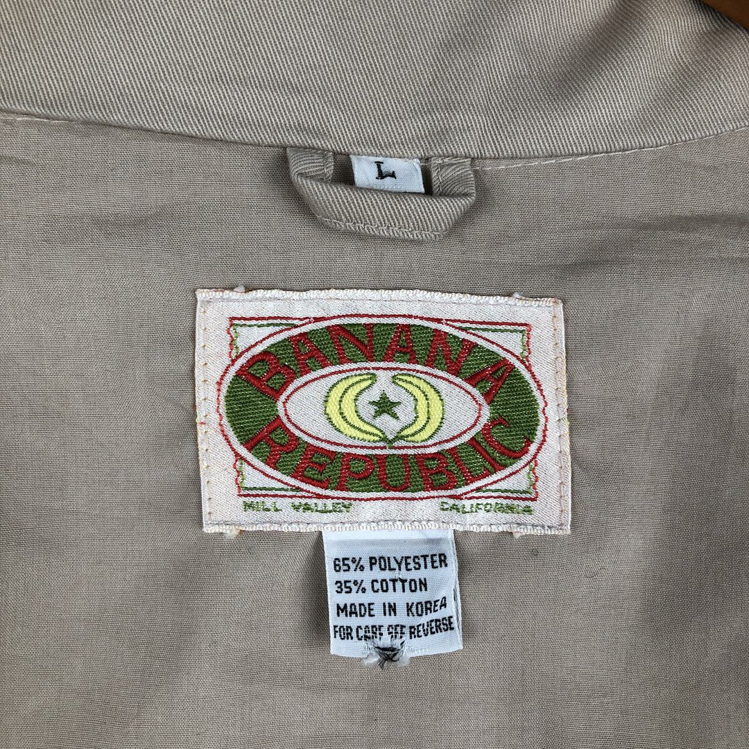 80'S Banana Republic Safari Vest Men's Size L Vintage polyester Beige type Vintage Second Hand