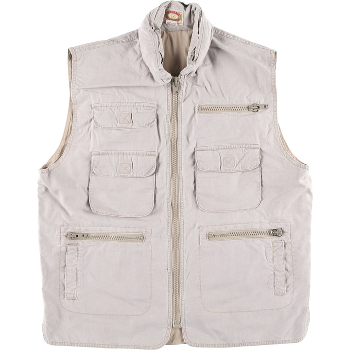 80'S Banana Republic Safari Vest, Men's Size L cotton Beige type Vintage Second Hand