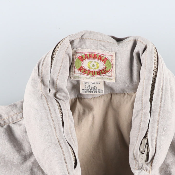 80'S Banana Republic Safari Vest, Men's Size L cotton Beige type Vintage Second Hand