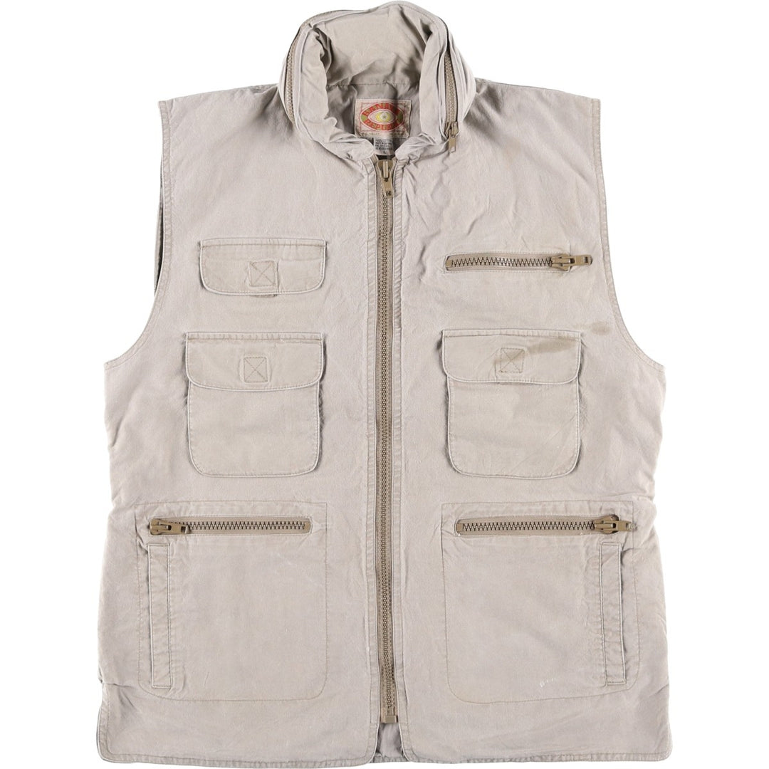 80'S Banana Republic Safari Vest Men's Size L Vintage cotton Khaki type beige Vintage Second Hand