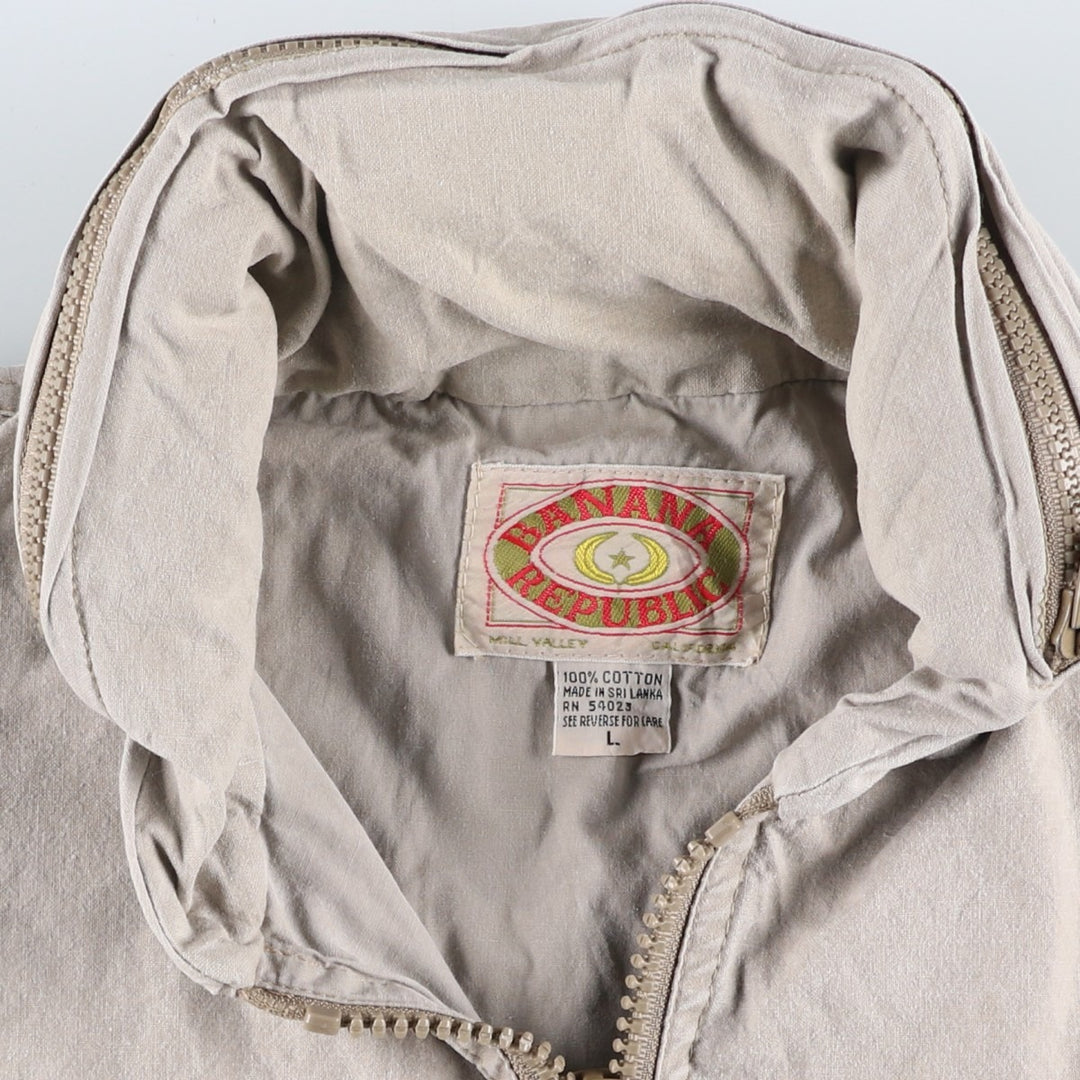 80'S Banana Republic Safari Vest Men's Size L Vintage cotton Khaki type beige Vintage Second Hand