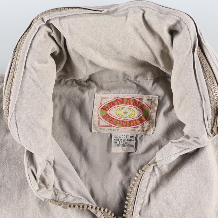 80'S Banana Republic Safari Vest Men's Size L Vintage cotton Khaki type beige Vintage Second Hand