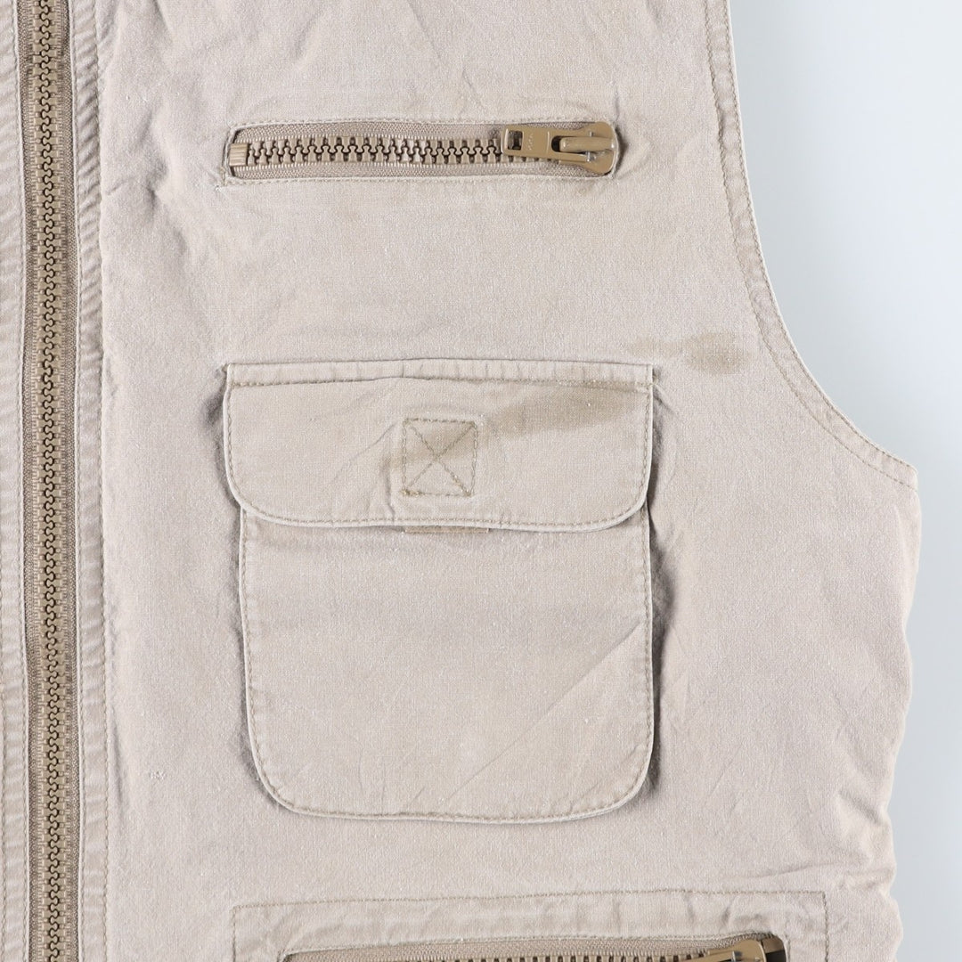 80'S Banana Republic Safari Vest Men's Size L Vintage cotton Khaki type beige Vintage Second Hand