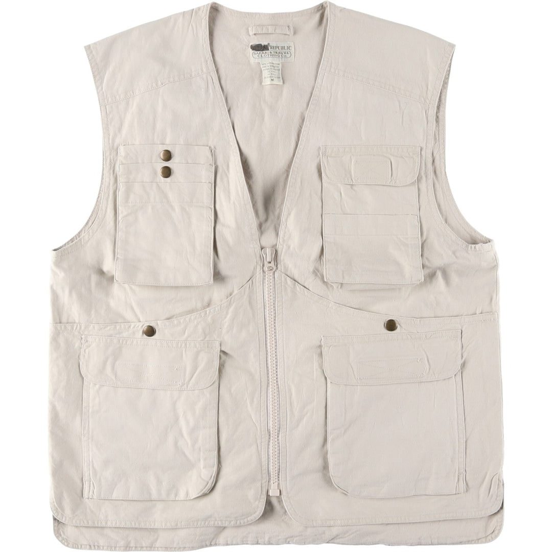 80'S Banana Republic Safari Vest, Men's Size M cotton Beige type Vintage Second Hand