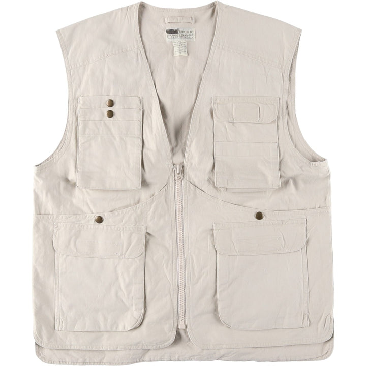 80'S Banana Republic Safari Vest, Men's Size M cotton Beige type Vintage Second Hand