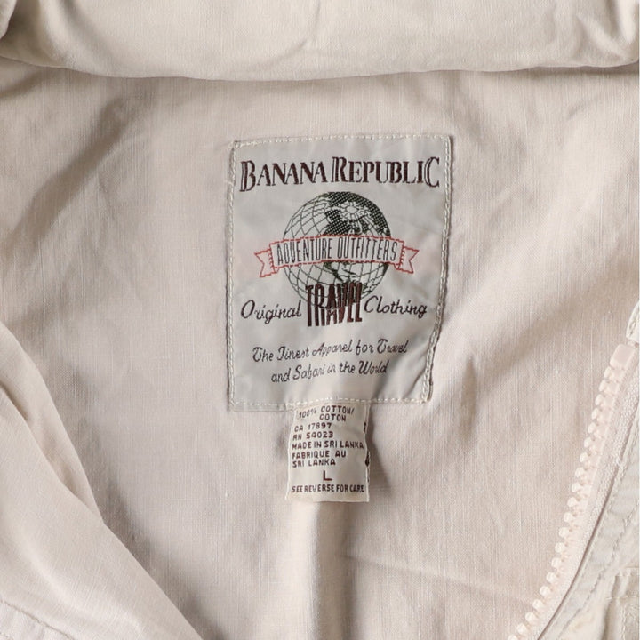 90'S Banana Republic Safari Vest, Men's Size L cotton Beige type Vintage Second Hand