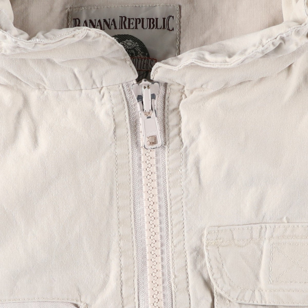 90'S Banana Republic Safari Vest, Men's Size L cotton Beige type Vintage Second Hand