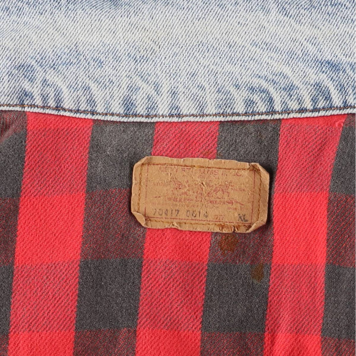 Vintage 80s-90'S Levi's 70417-0814 denim jacket, made in the USA, size XL, men's cotton blue type Vintage Second Hand