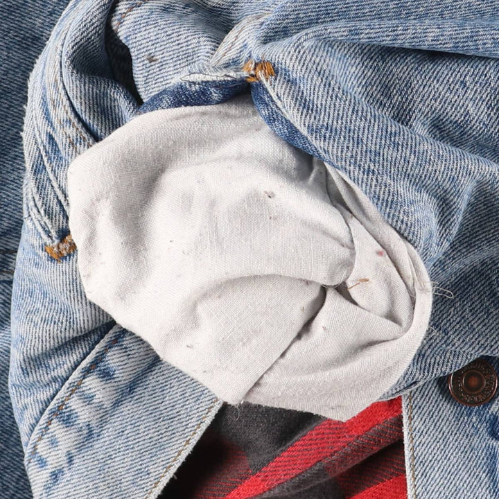 Vintage 80s-90'S Levi's 70417-0814 denim jacket, made in the USA, size XL, men's cotton blue type Vintage Second Hand