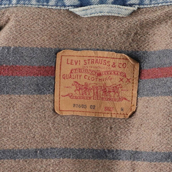 90'S Levi's 70605-0216 Denim Jacket, Men's Size Medium, Vintage cotton blue type Vintage Second Hand