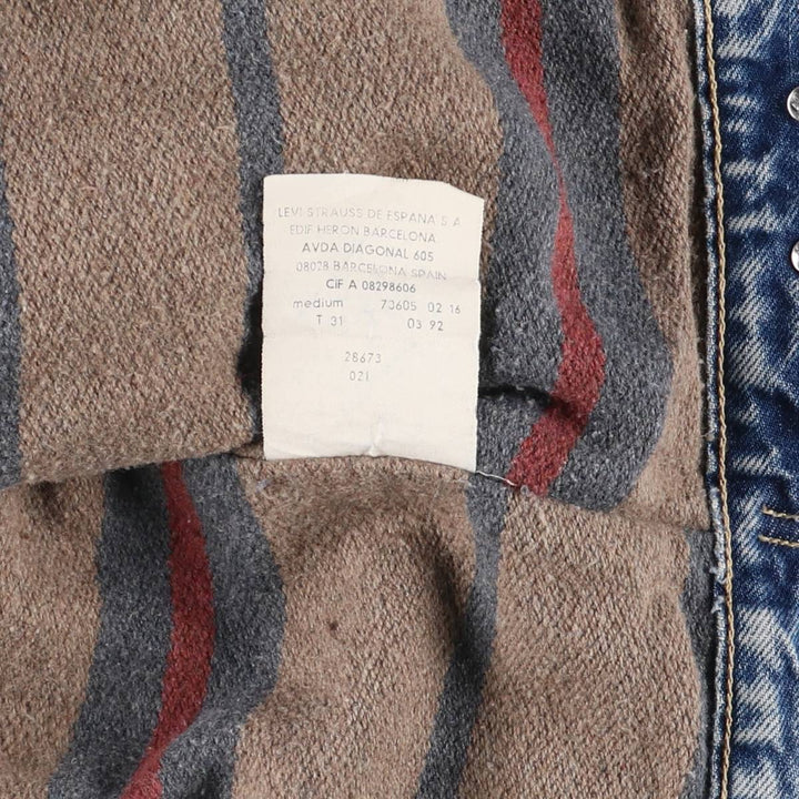 90'S Levi's 70605-0216 Denim Jacket, Men's Size Medium, Vintage cotton blue type Vintage Second Hand