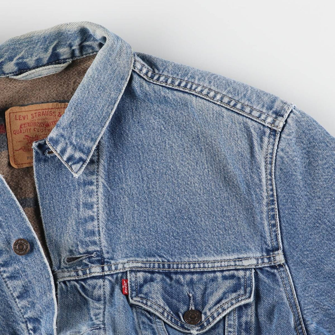 90'S Levi's 70605-0216 Denim Jacket, Men's Size Medium, Vintage cotton blue type Vintage Second Hand