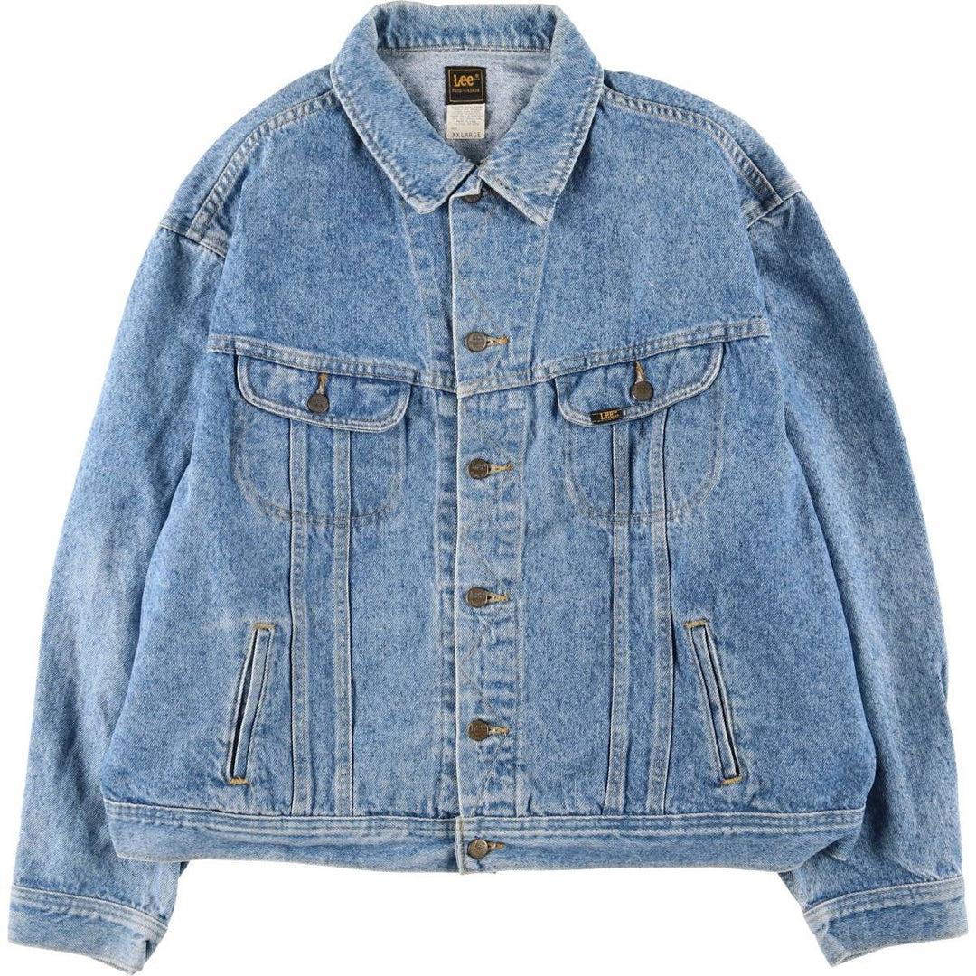 Vintage Lee denim jacket from the 1980'S to 1990s, made in the USA, men's size XXL cotton blue type Vintage Second Hand