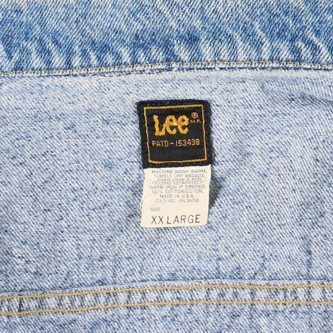 Vintage Lee denim jacket from the 1980'S to 1990s, made in the USA, men's size XXL cotton blue type Vintage Second Hand