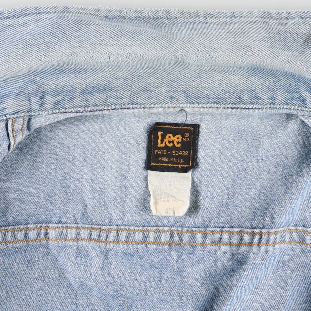 Vintage Lee denim jacket from the 1980'S to 1990s, made in the USA, size L, men's. cotton blue type Vintage Second Hand