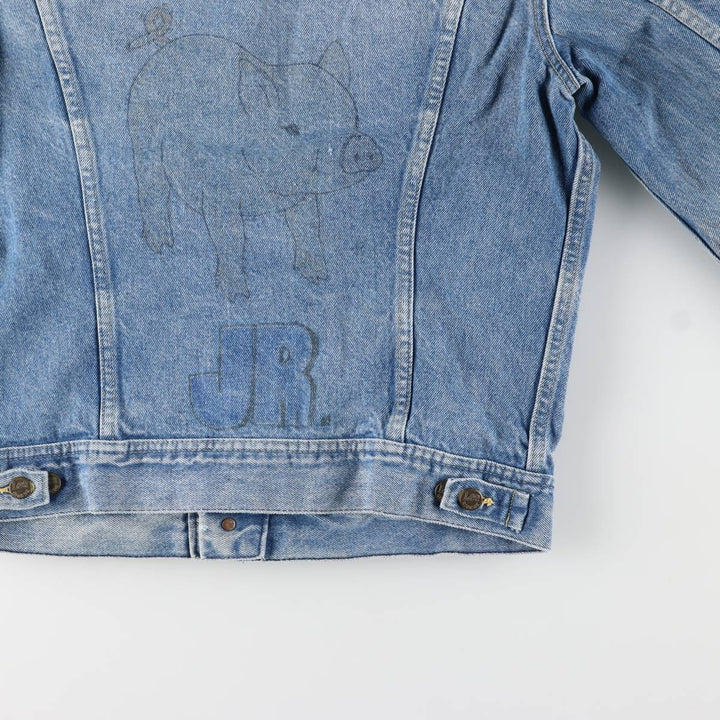 Vintage Lee denim jacket from the 1980'S to 1990s, made in the USA, size L, men's. cotton blue type Vintage Second Hand