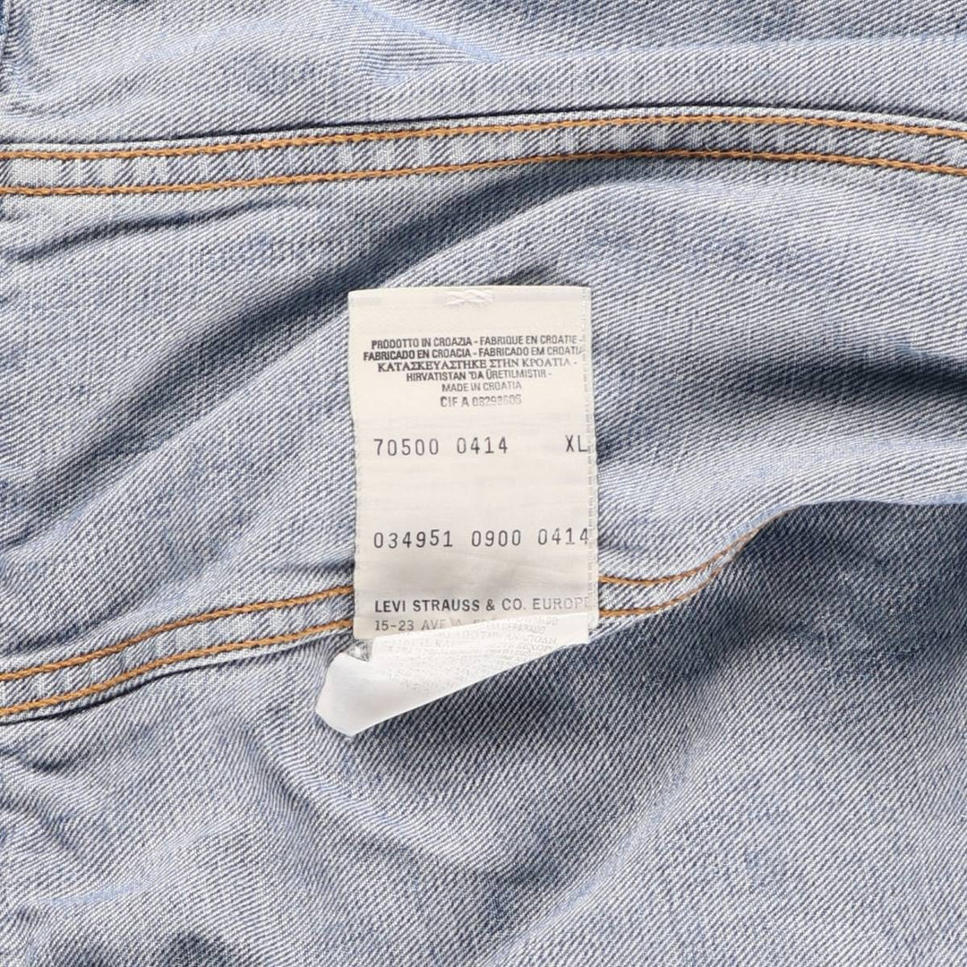 2000'S Levi's Euro Model Denim Jacket, Men's Size XL cotton blue type Vintage Second Hand