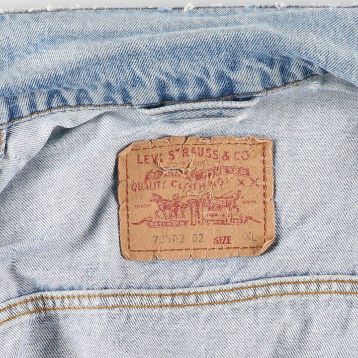 90'S Levi's 70503-0216 Denim Jacket, Men's Size XL, Vintage cotton blue type Vintage Second Hand