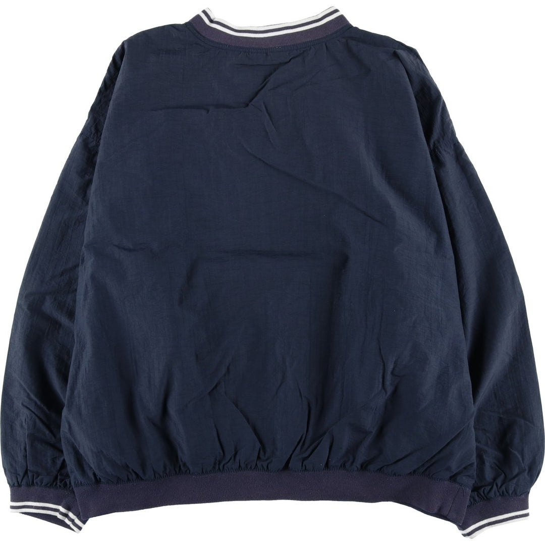 Oversized 90'S Reebok V-neck warm-up pullover, men's size XXXL, vintage unclear navy blue type Vintage Second Hand