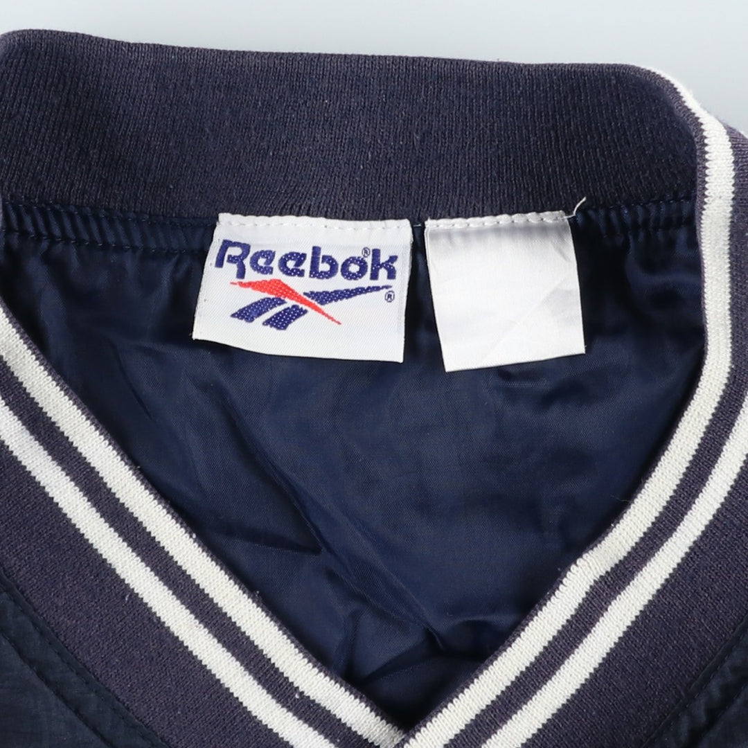 Oversized 90'S Reebok V-neck warm-up pullover, men's size XXXL, vintage unclear navy blue type Vintage Second Hand