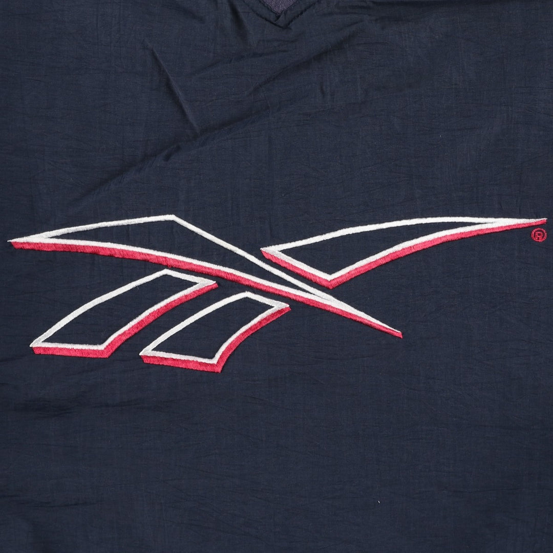 Oversized 90'S Reebok V-neck warm-up pullover, men's size XXXL, vintage unclear navy blue type Vintage Second Hand