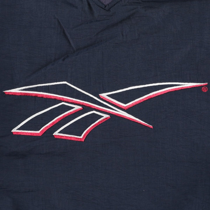 Oversized 90'S Reebok V-neck warm-up pullover, men's size XXXL, vintage unclear navy blue type Vintage Second Hand