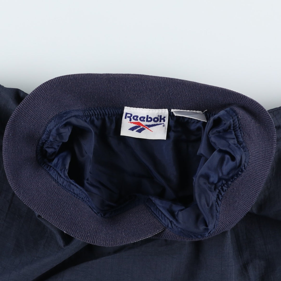 Oversized 90'S Reebok V-neck warm-up pullover, men's size XXXL, vintage unclear navy blue type Vintage Second Hand