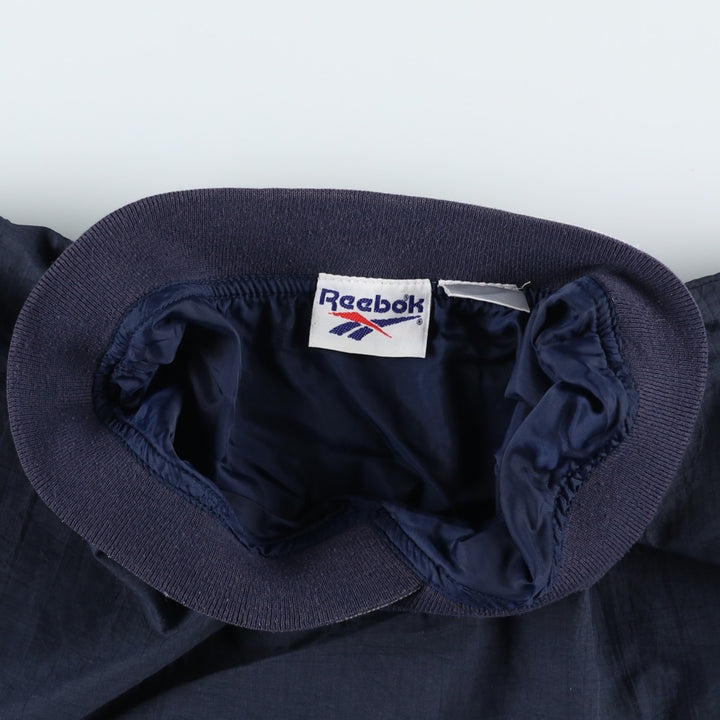 Oversized 90'S Reebok V-neck warm-up pullover, men's size XXXL, vintage unclear navy blue type Vintage Second Hand