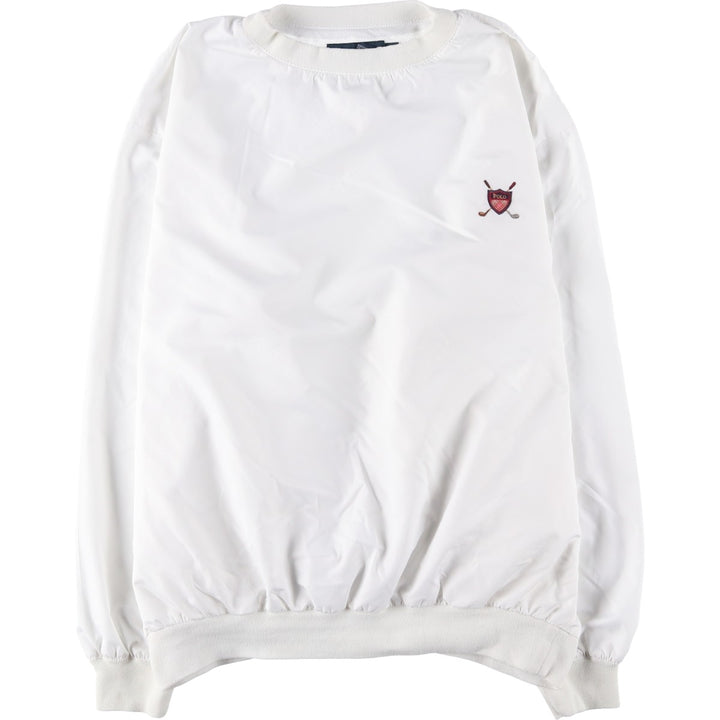 90s~00'S Ralph Lauren POLO GOLF Warm-up pullover for men, size XL polyester white type Vintage Second Hand