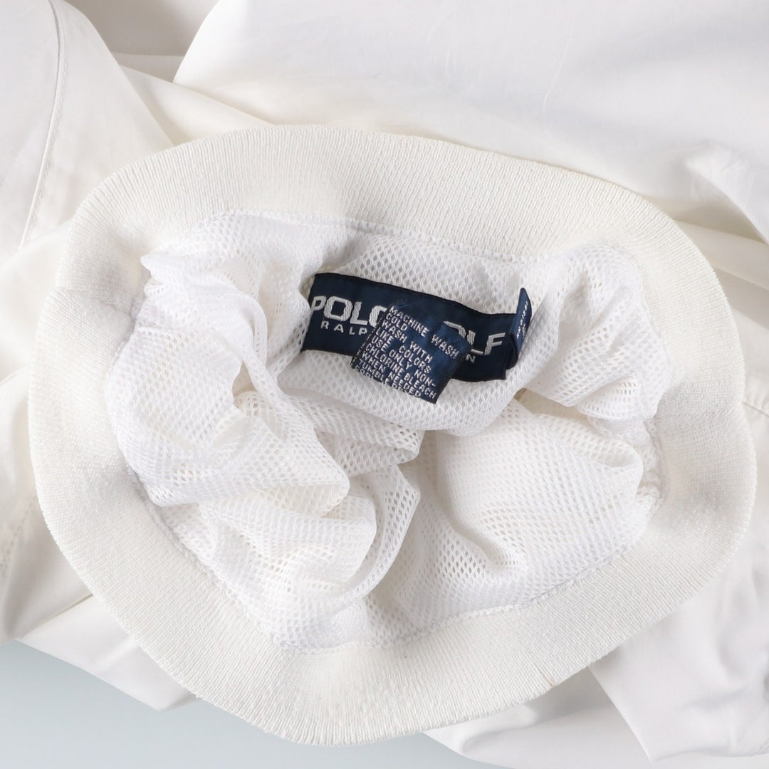 90s~00'S Ralph Lauren POLO GOLF Warm-up pullover for men, size XL polyester white type Vintage Second Hand