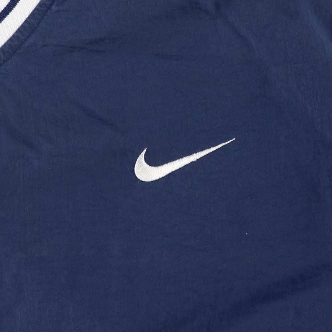 90'S Nike V-neck nylon pullover, men's XL size, vintage Nylon navy blue type Vintage Second Hand