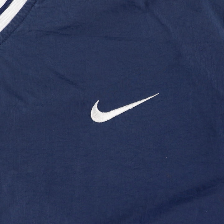 90'S Nike V-neck nylon pullover, men's XL size, vintage Nylon navy blue type Vintage Second Hand