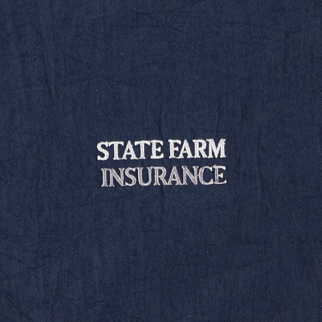 90'S Champion V-neck warm-up pullover, men's size L, vintage polyester navy blue type Vintage Second Hand