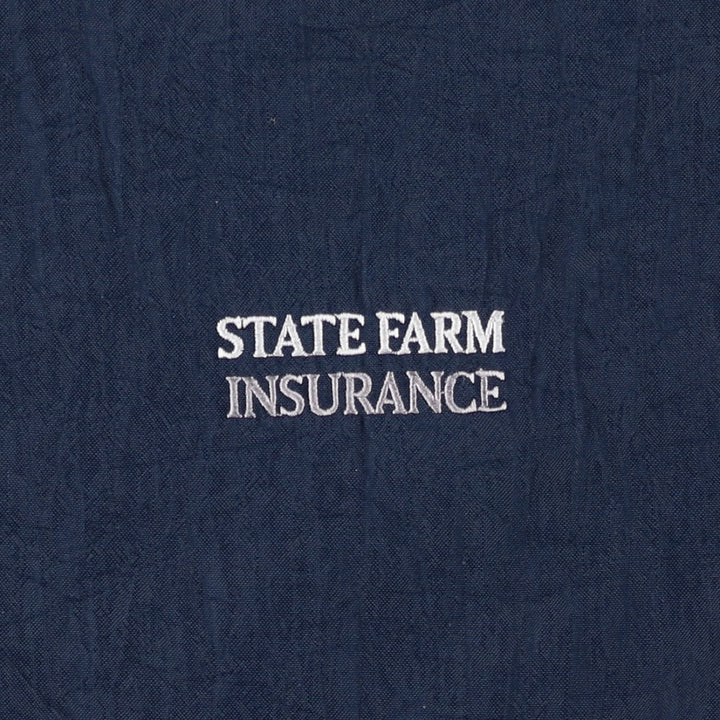 90'S Champion V-neck warm-up pullover, men's size L, vintage polyester navy blue type Vintage Second Hand